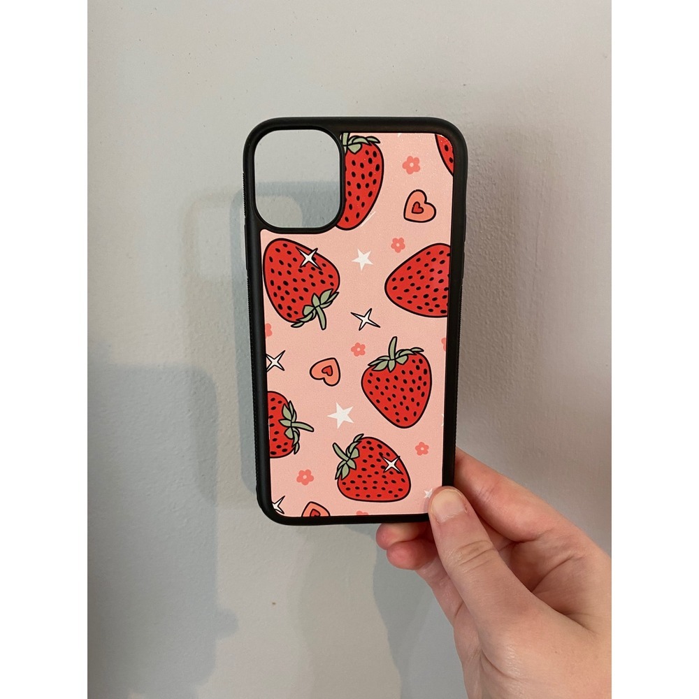 iPhone 11 Phone Case Unisex iPhone 11 Pink Strawberry Pattern Bumper Case